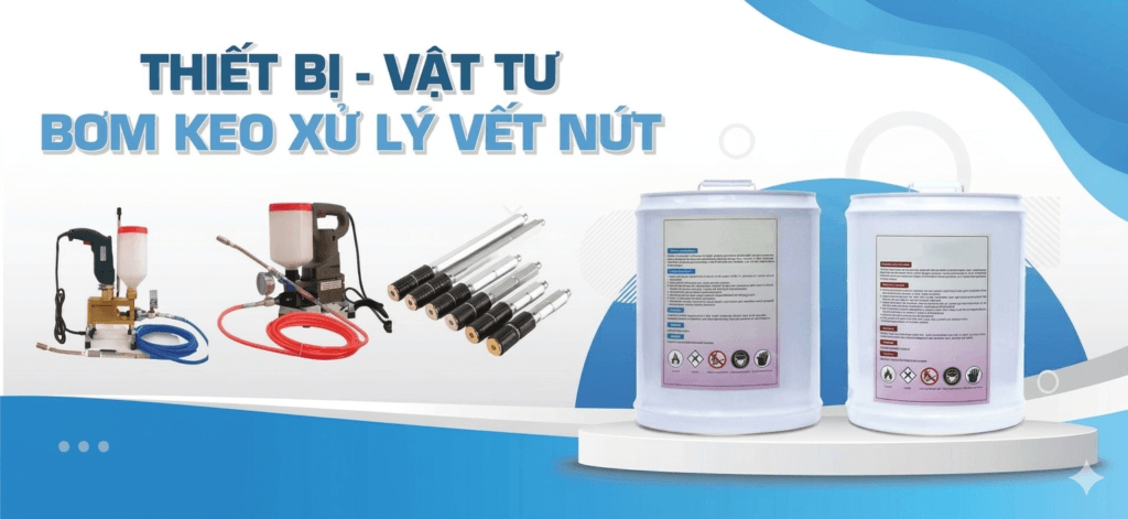 may bơm pu phụ kiện xử lý vết nứt